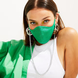 The Tina Mask in Kelly Green With 7mm Silver Chain - LIMITED EDITION.