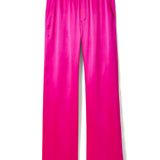 The Iris Hot Pink 100% Silk Charmeuse Wide Leg Pant