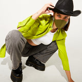 The Tina Cotton Twill in Olive Green with 7mm Silver chain.