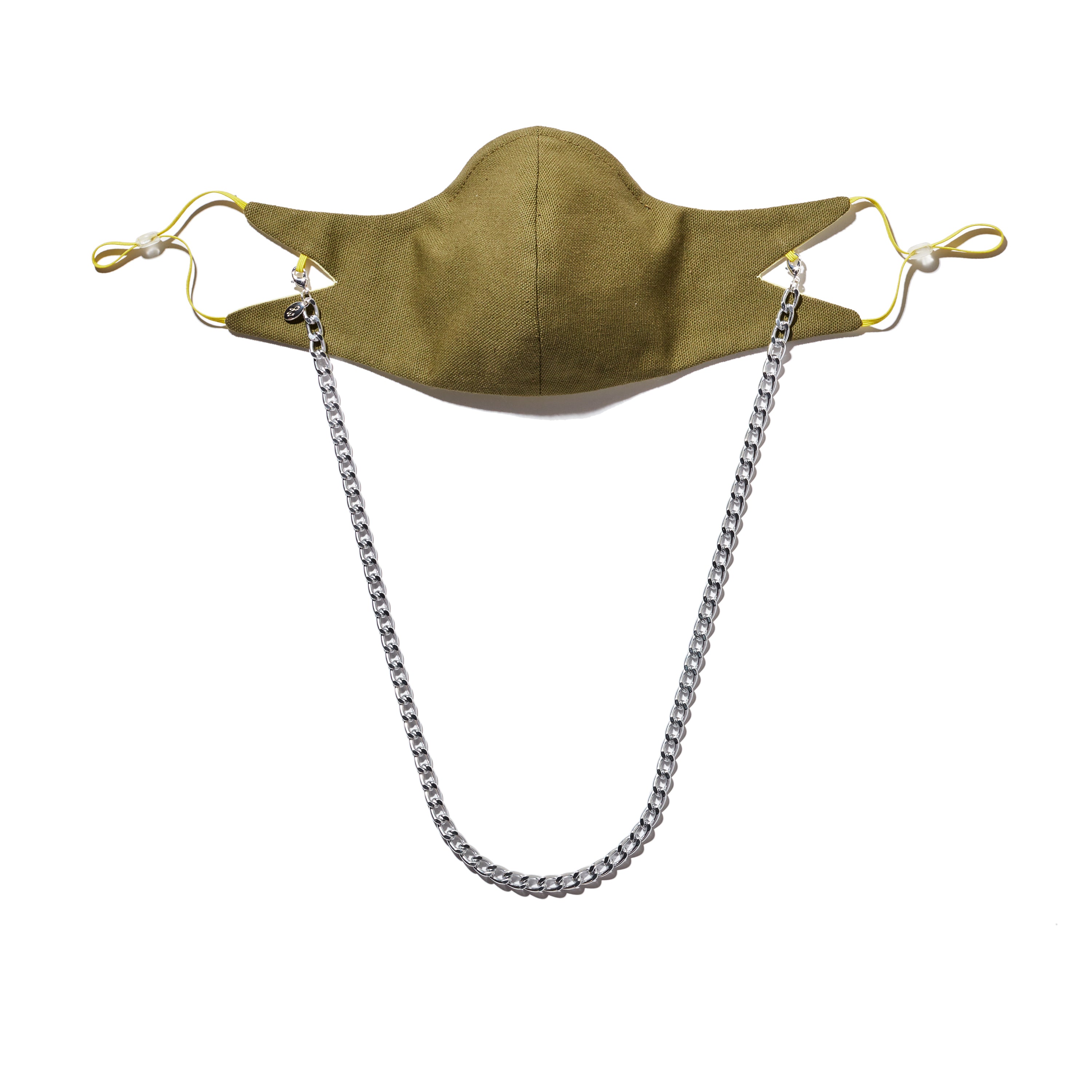 The Tina Cotton Twill in Olive Green with 7mm Silver chain.