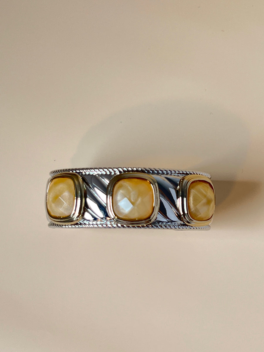 Vintage SIlver and Citrine Cuff