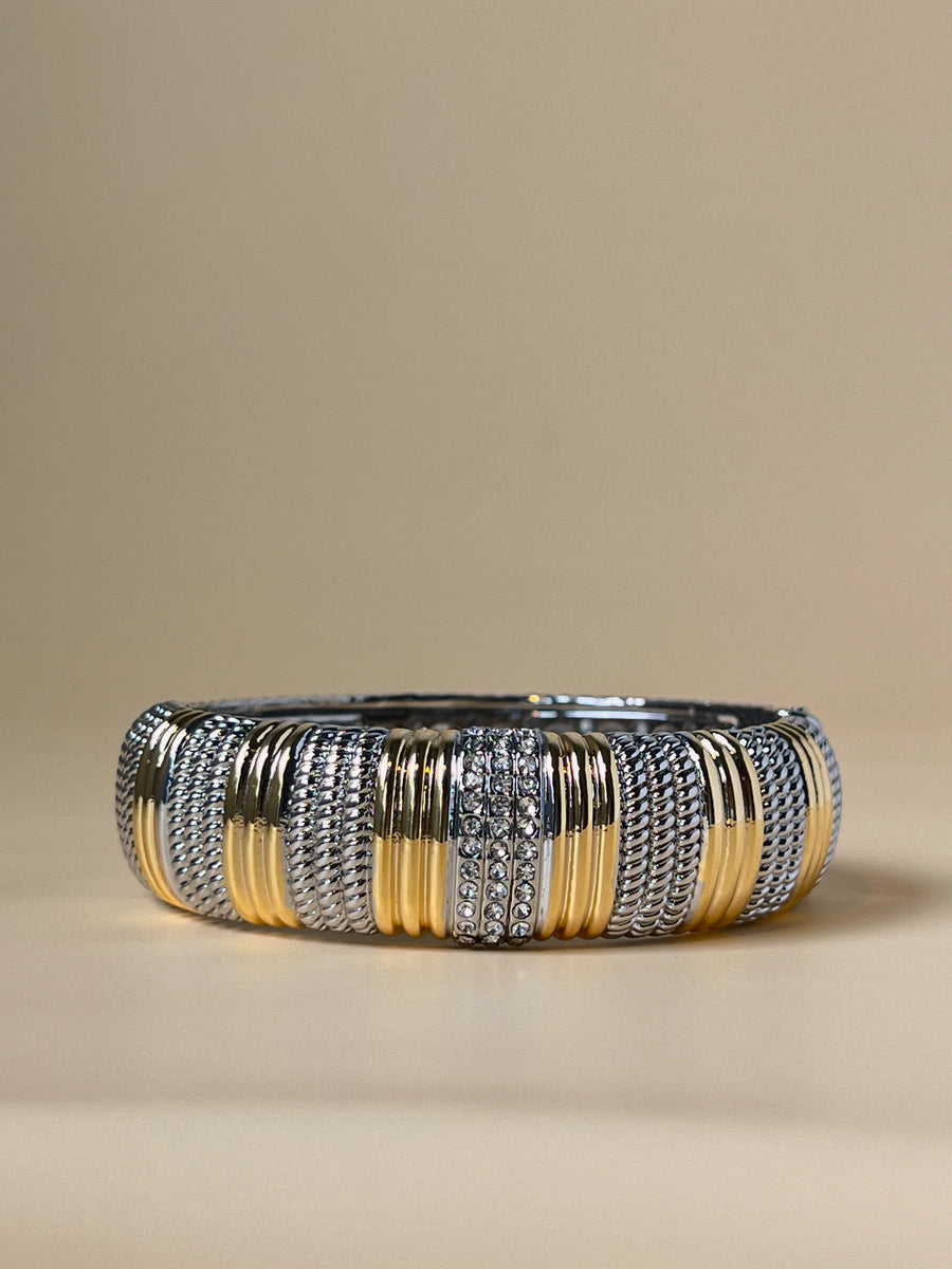 Vintage Silver & Gold Cable Bangle
