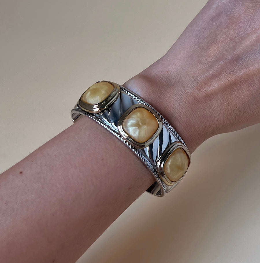 Vintage SIlver and Citrine Cuff