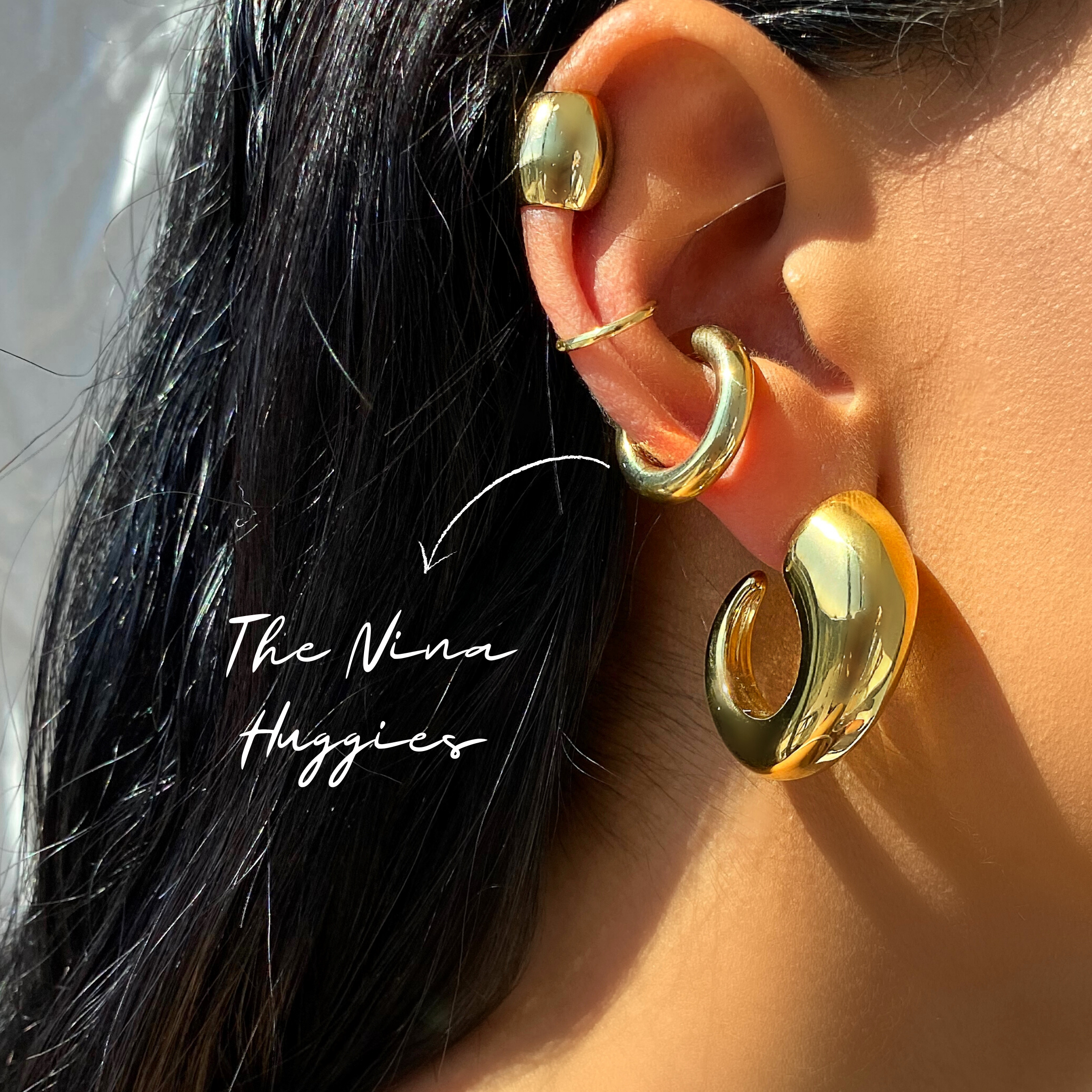 The Nina Huggie Ear Cuff.