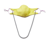 The Tina Cotton Twill in Lemon with 7mm Silver chain.