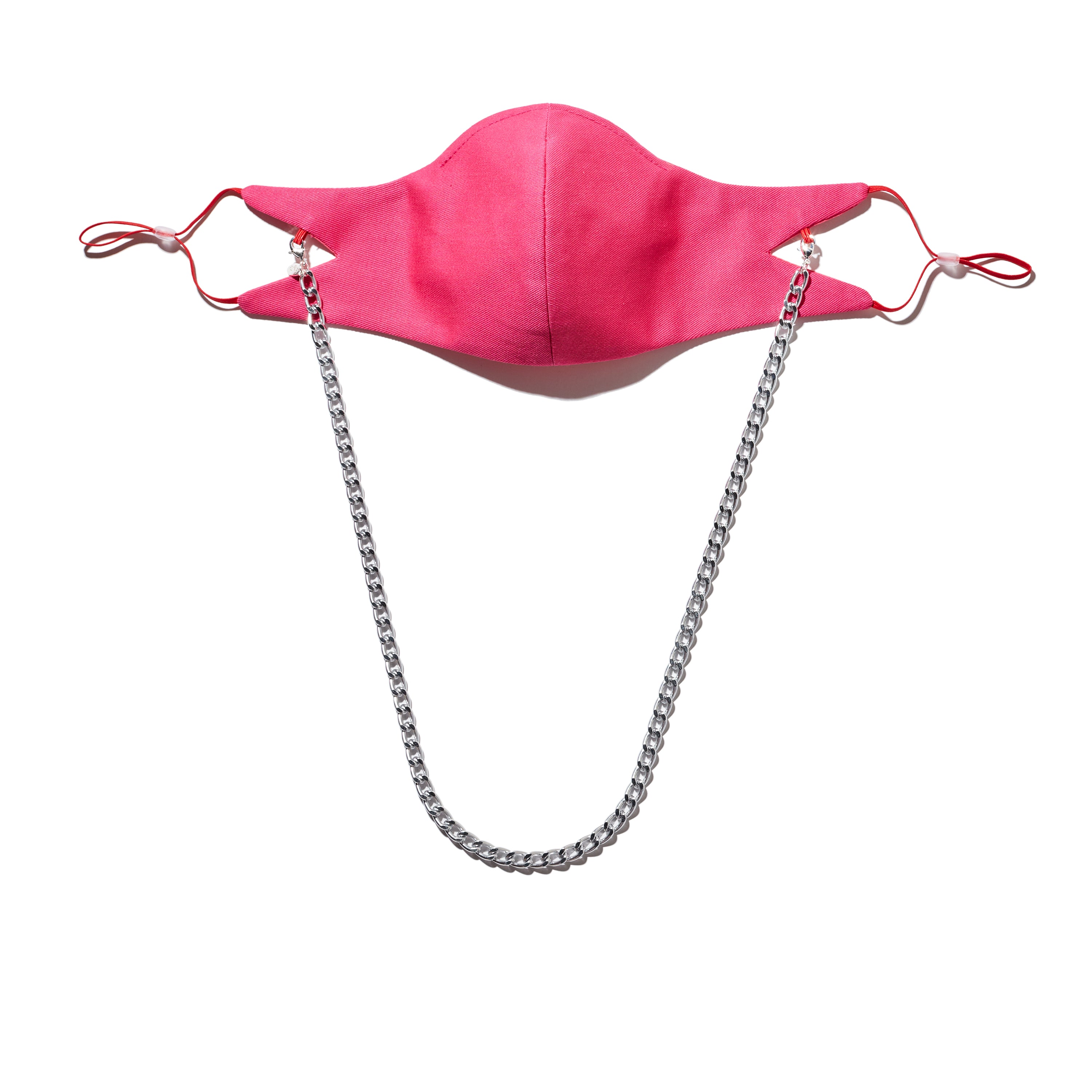 The Tina Cotton Twill in Pink with 7mm Silver chain.