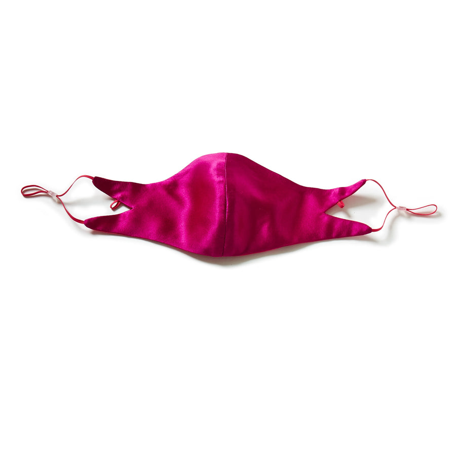 The Tina Mask in Fuchsia Silk (Mask Only, No Chain).