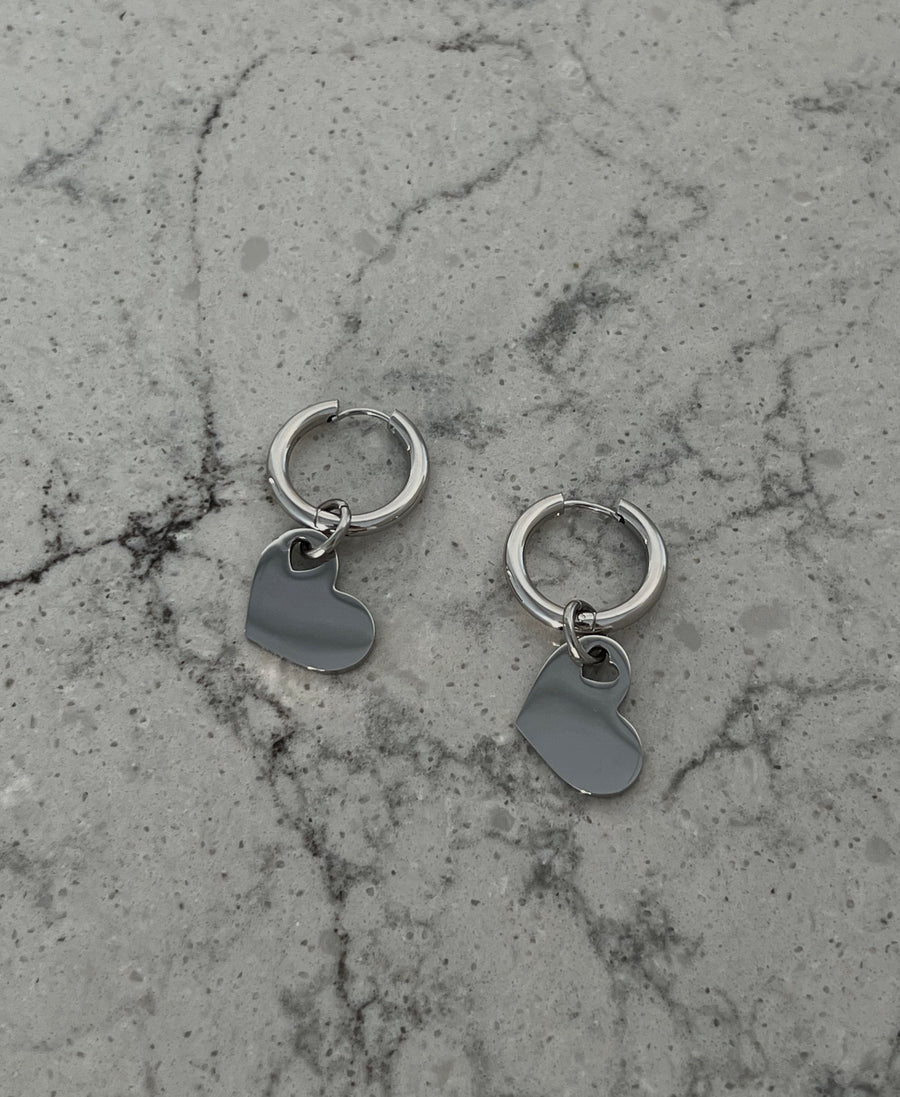 The Pamela Heart Earrings - Silver